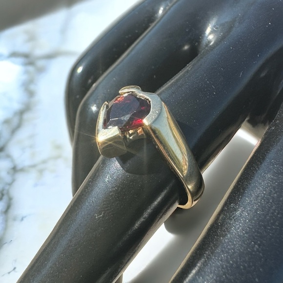 Vintage 14K Gold Rubellite Tourmaline Ring - Picture 1 of 7